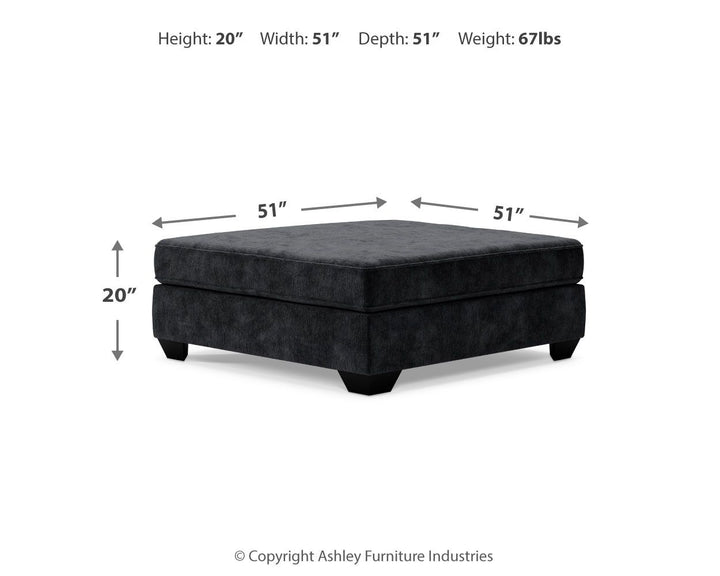 Lavernett - Oversized Accent Ottoman - Charcoal
