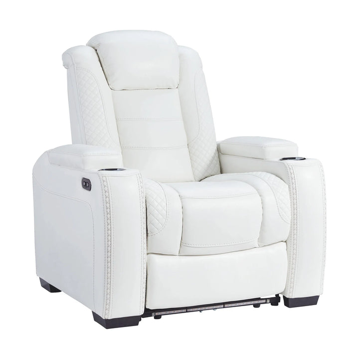 Ashley 3700413 Party Time - White - PWR Recliner/ADJ Headrest