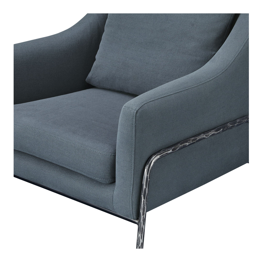 Archer - Accent Chair - Slate Blue Linen Blend