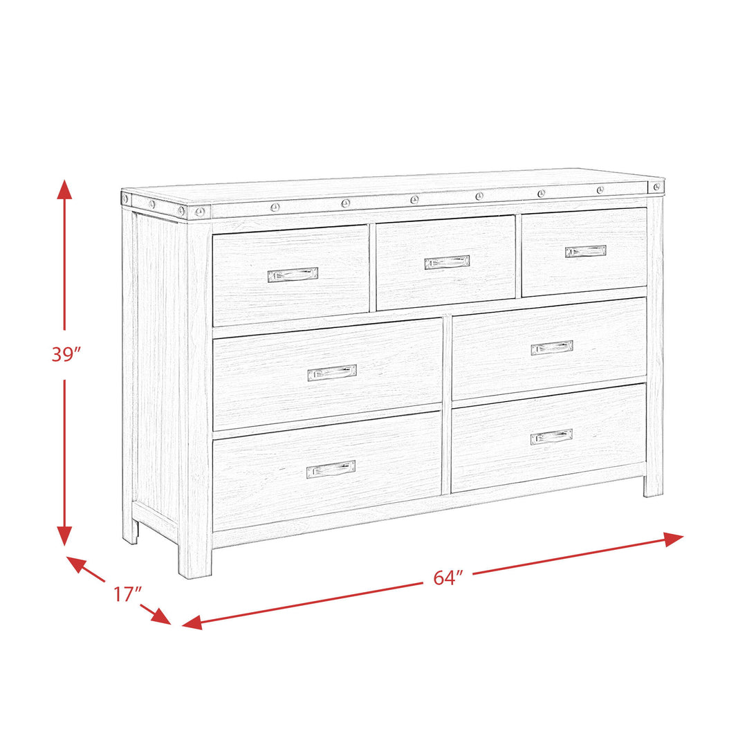 Wade - 7-Drawer Dresser - Black Finish