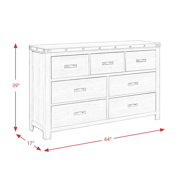 Wade - 7-Drawer Dresser - Black Finish