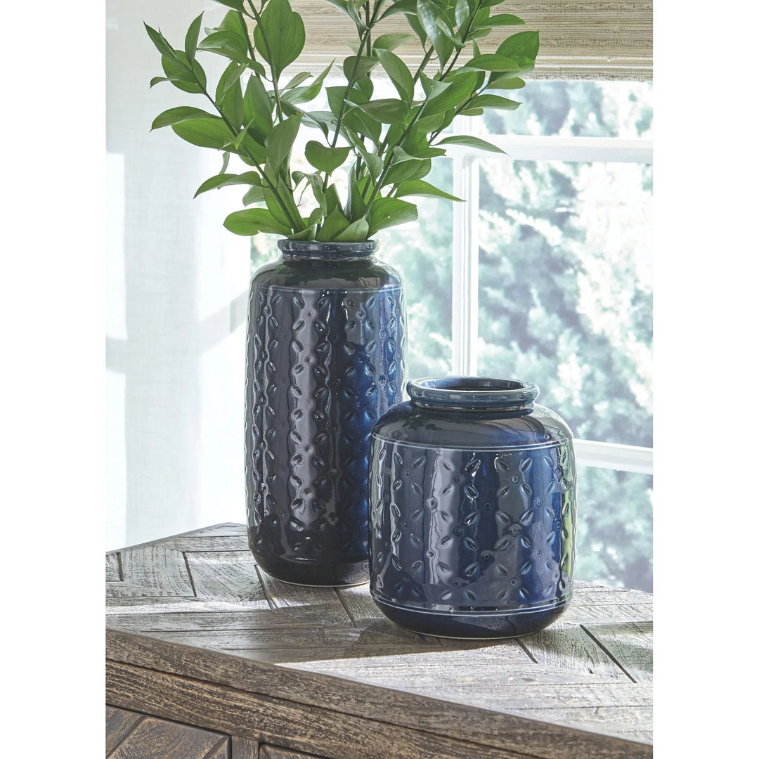 Ashley A2000130 Marenda - Navy Blue - Vase Set