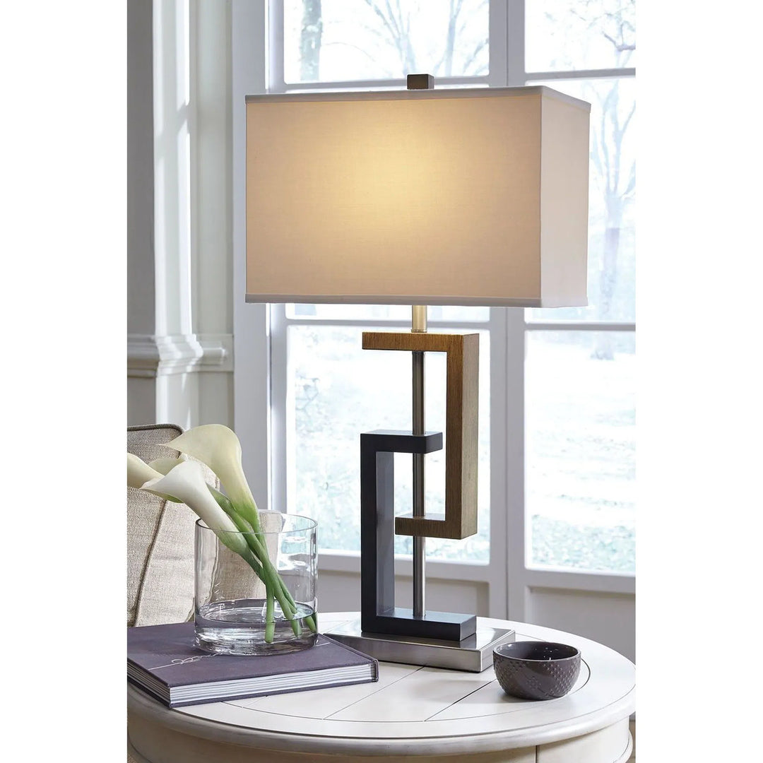 Ashley L405284 Syler - Brown/Silver Finish - Poly Table Lamp