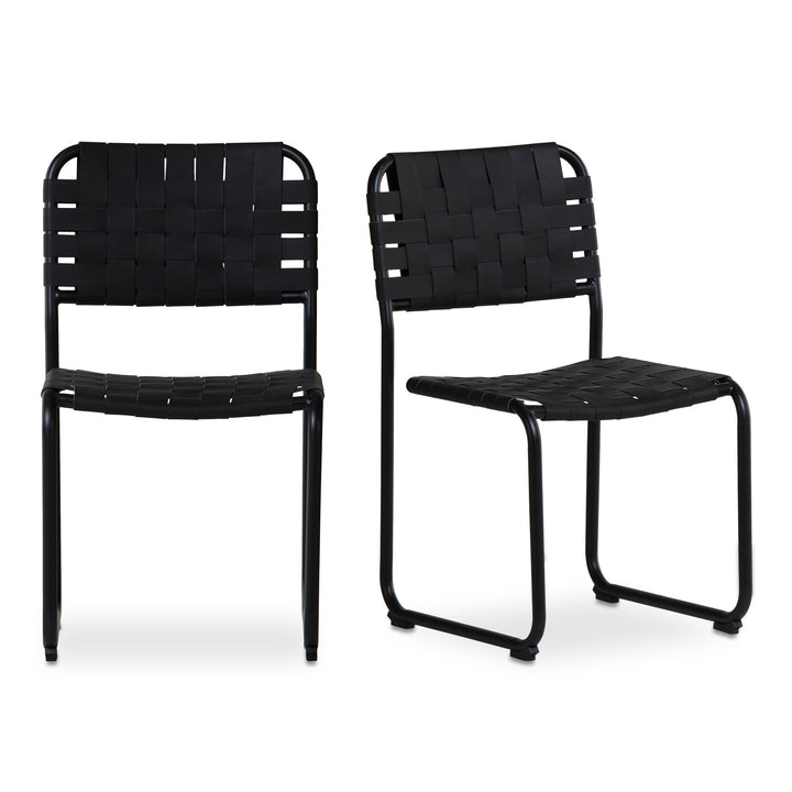 Moma - Leather Dining Chair (Set of 2) - Black