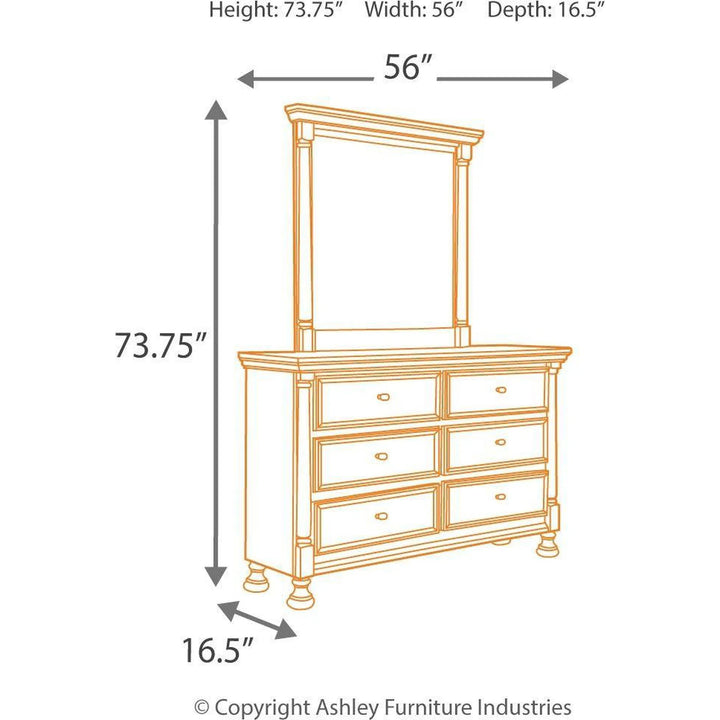 Ashley B502/21/26/45/52/53/83/91(2) Kaslyn - White - Dresser, Mirror, Chest, Twin Panel Bed & 2 Nightstands