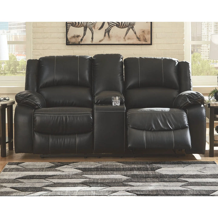 Ashley 77101/88/94/25 Calderwell - Black - 3 Pc. - Reclining Sofa, Double Reclining Loveseat with Console & Rocker Recliner