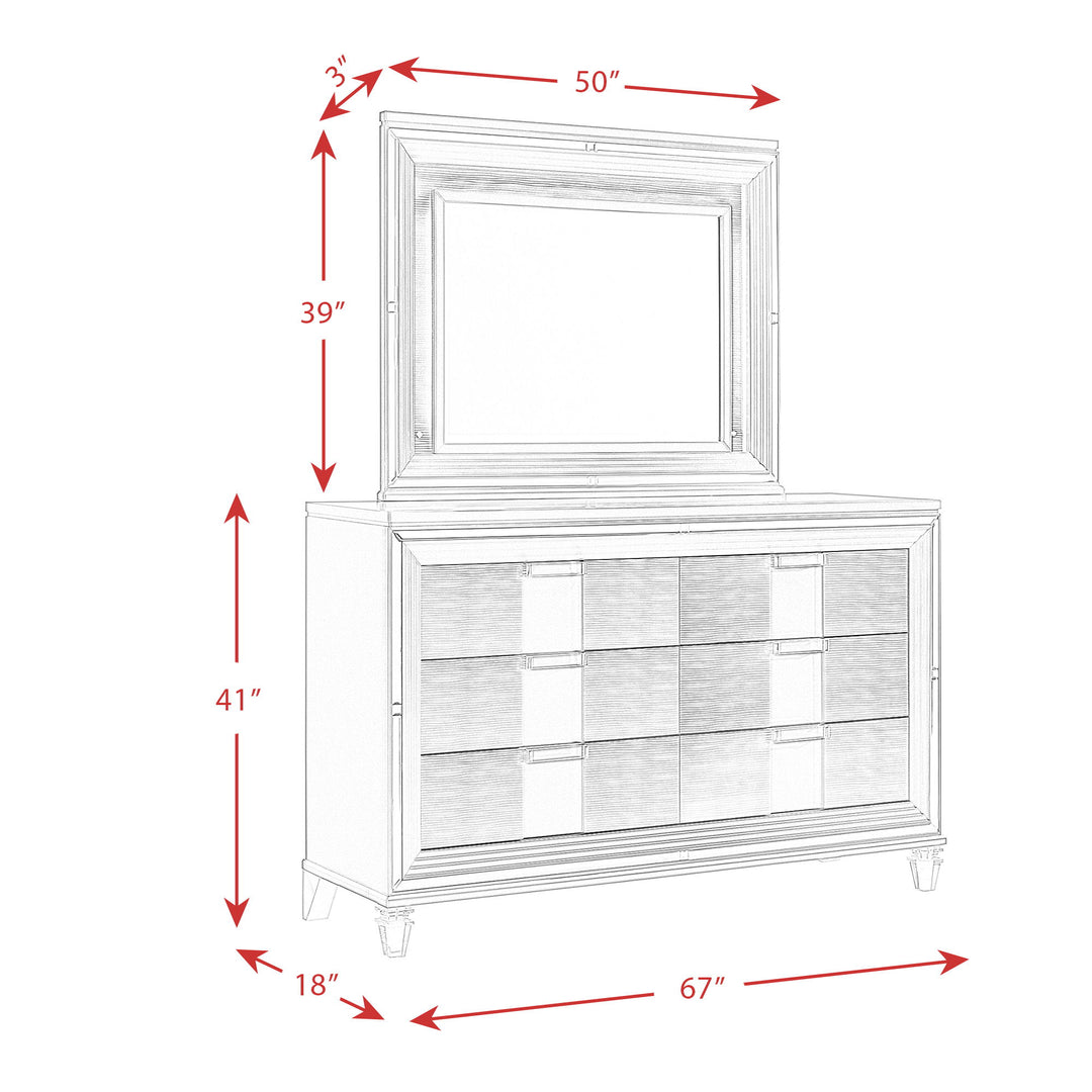 Twenty Nine - 6-Drawer Dresser With Mood Lighting Mirror