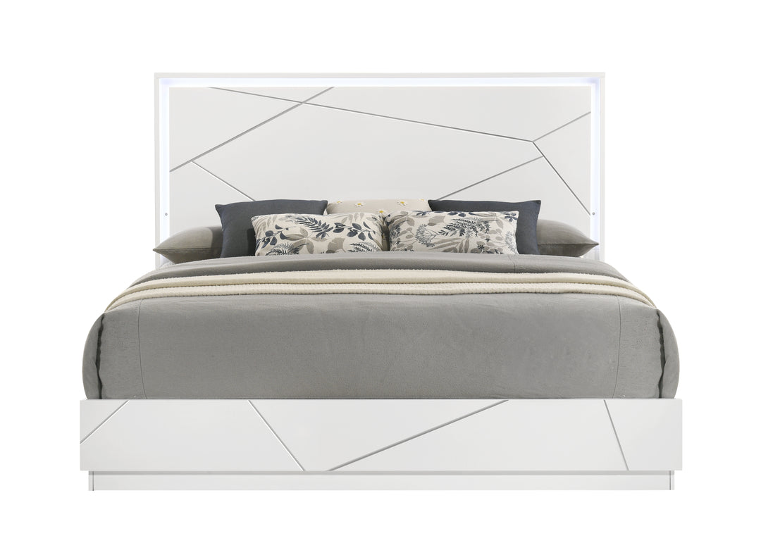 Grace Modern White Bed
