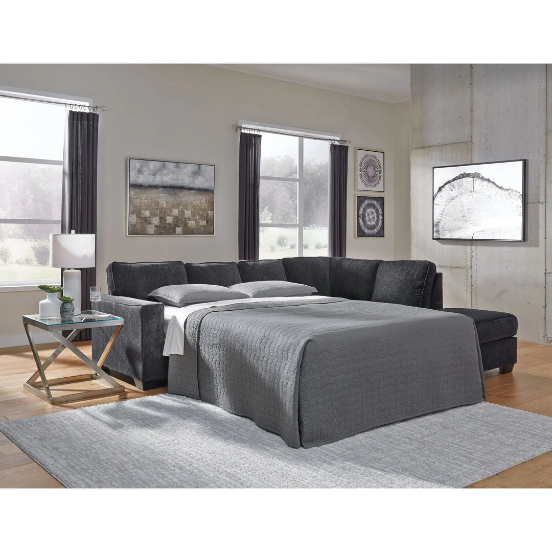 Ashley 87213/10/17 Altari - Slate - 2-Piece Sleeper Sectional with Chaise