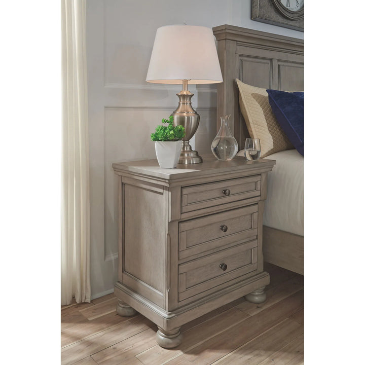 Lettner - Two Drawer Night Stand- Light Gray