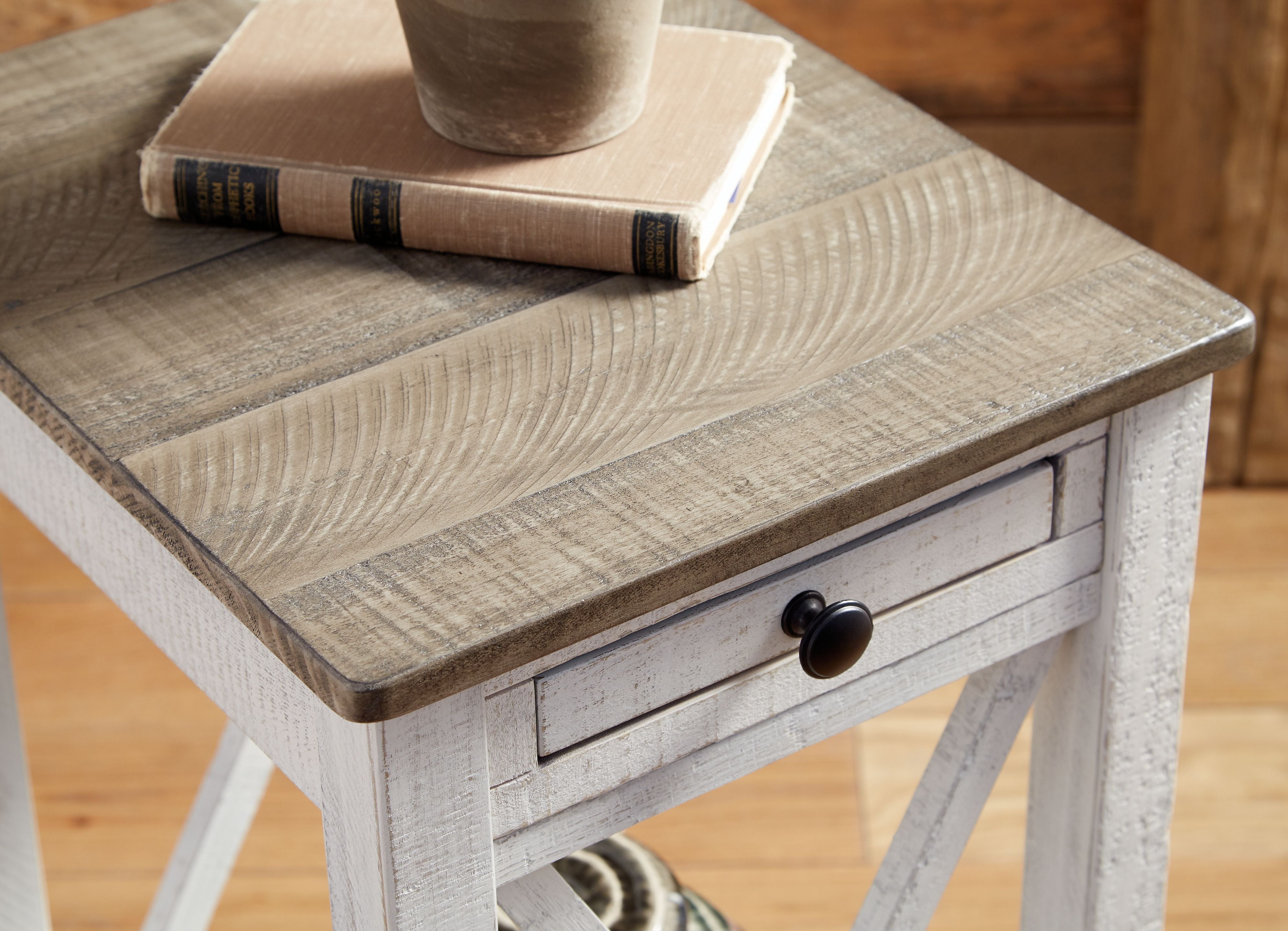 Adalane - Accent Table - White / Gray