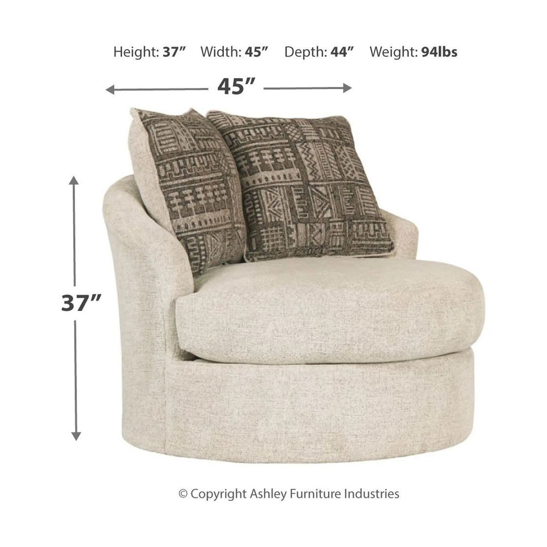 Ashley 9510444 Soletren - Stone - Swivel Accent Chair