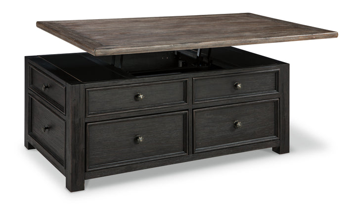 Tyler - Grayish Brown / Black - Lift Top Cocktail Table