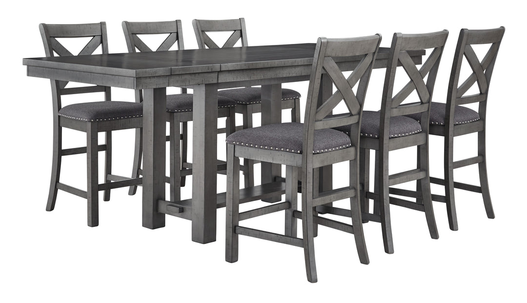 Ashely Furniture Myshanna - 7 Pc. - Counter Extension Table, 6 Barstools