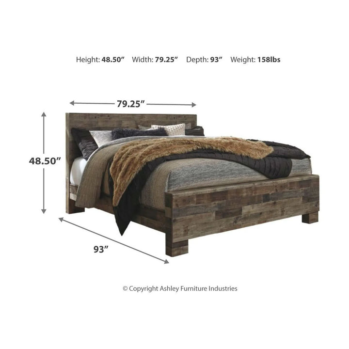 King Panel Bed - Multi Gray - Ashley B200/58/56/97 Derekson
