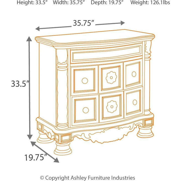 Ashley B553/131/36/172/151/162/150/199/193 North Shore - Dark Brown - 8 Pc. - Dresser, Mirror, King Poster Bed with Canopy & Nightstand