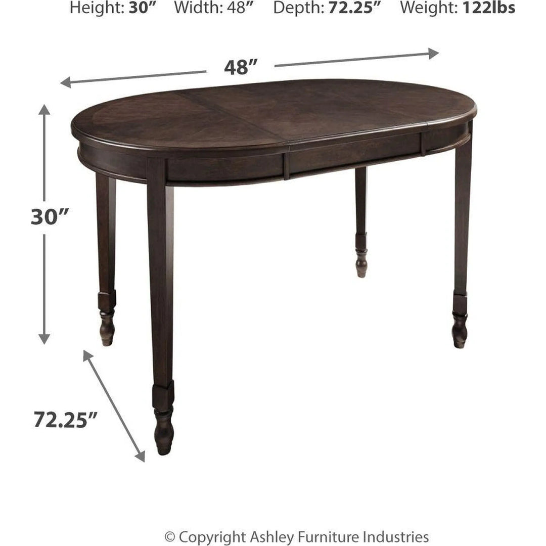 Ashley D677/35/02(6) Adinton - Reddish Brown - 7 Pc. - Oval DRM EXT Table & 6 UPH Side Chairs