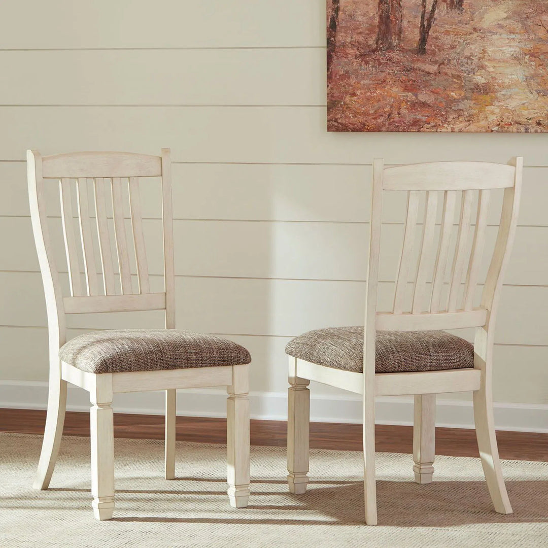 Ashley D647/25/01(6) Bolanburg - Antique White - 7 Pc. - RECT DRM Table & 6 UPH Side Chairs