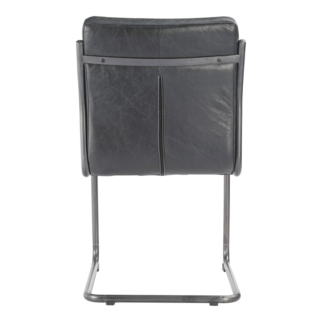 Ansel - Dining Chair Leather (Set of 2) - Onyx Black