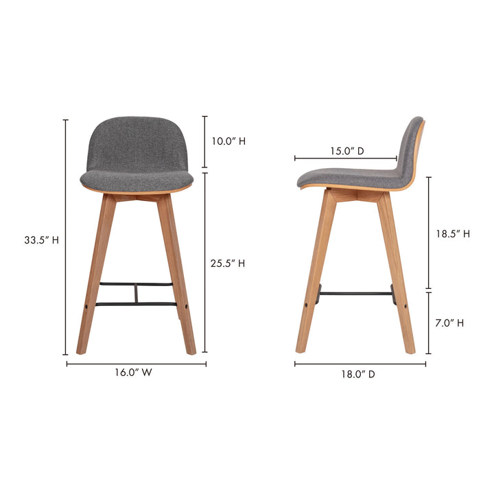 Napoli - Counter Stool - Gray