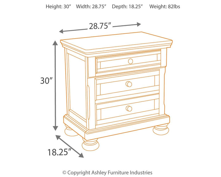 Porter - Dark Brown - Two Drawer Night Stand