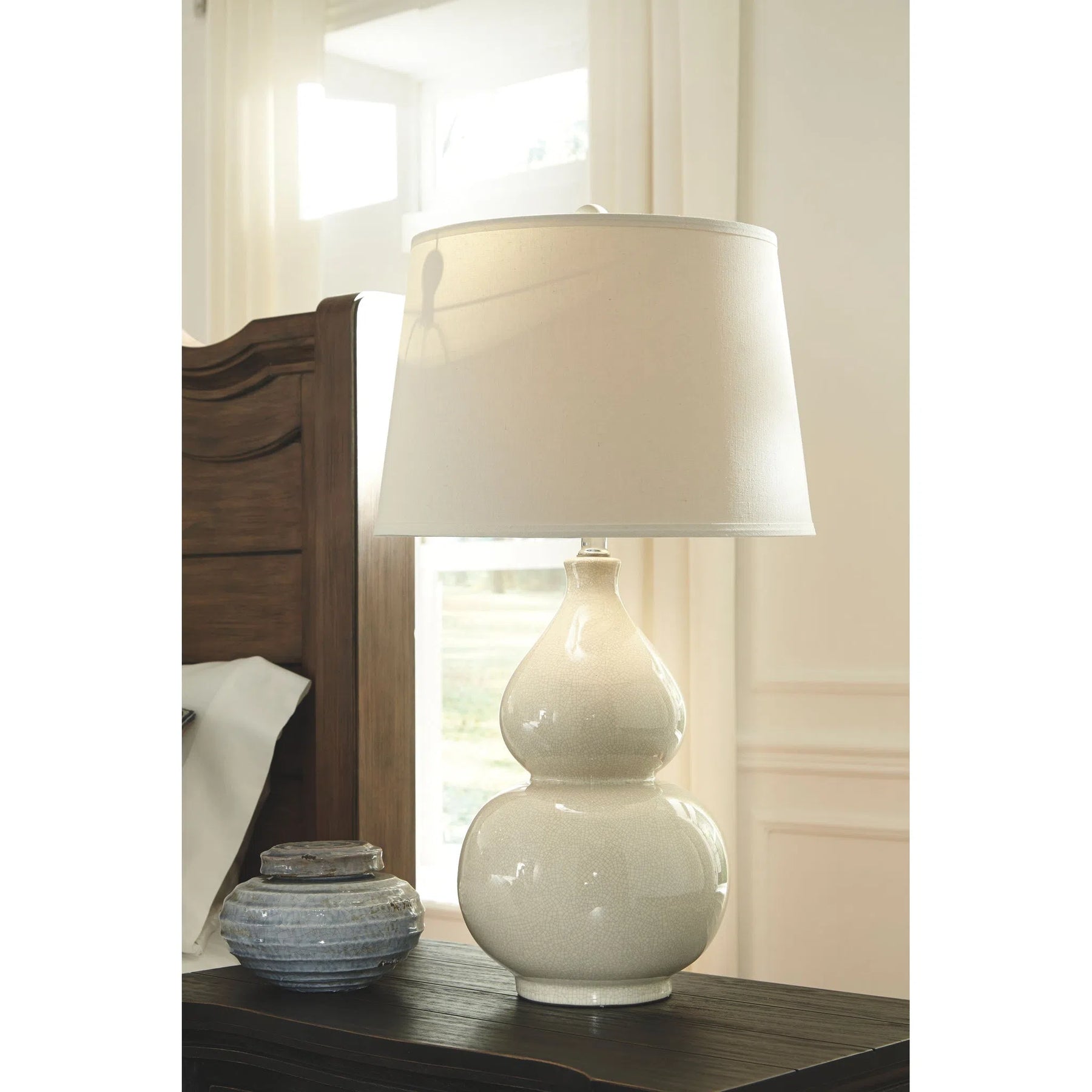 Ashley L100074 Saffi Cream Ceramic Table Lamp 1 CN Fair