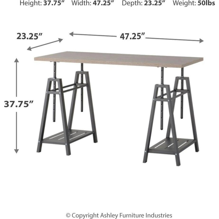 Ashley Z1430261 Irene - Grayish Brown/Gunmetal - Adjustable Height Desk