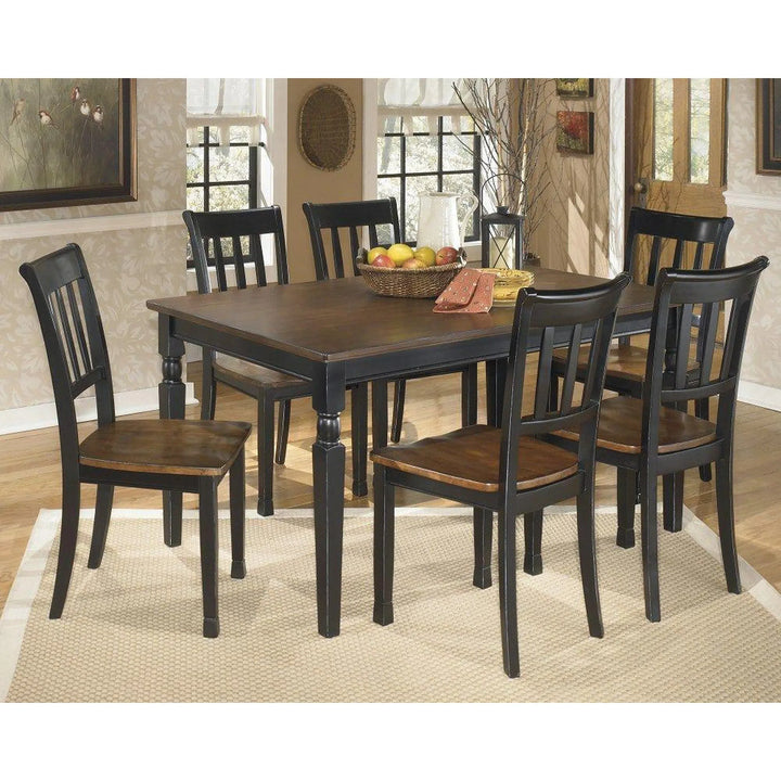 Ashley D580/25/02(6) Owingsville - Black/Brown - 7 Pc. - RECT DRM Table & 6 Side Chairs