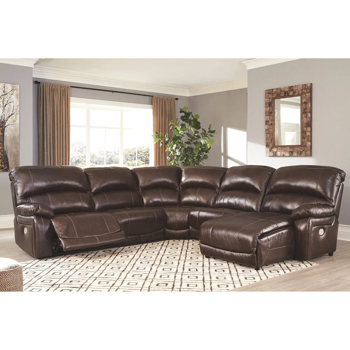 Ashley U52402/58/19/77/46/97 Hallstrung - Chocolate - LAF Zero Wall PWR Recliner, Armless Recliner, Wedge, Armless Chair & RAF Press Back PWR Chaise Sectional