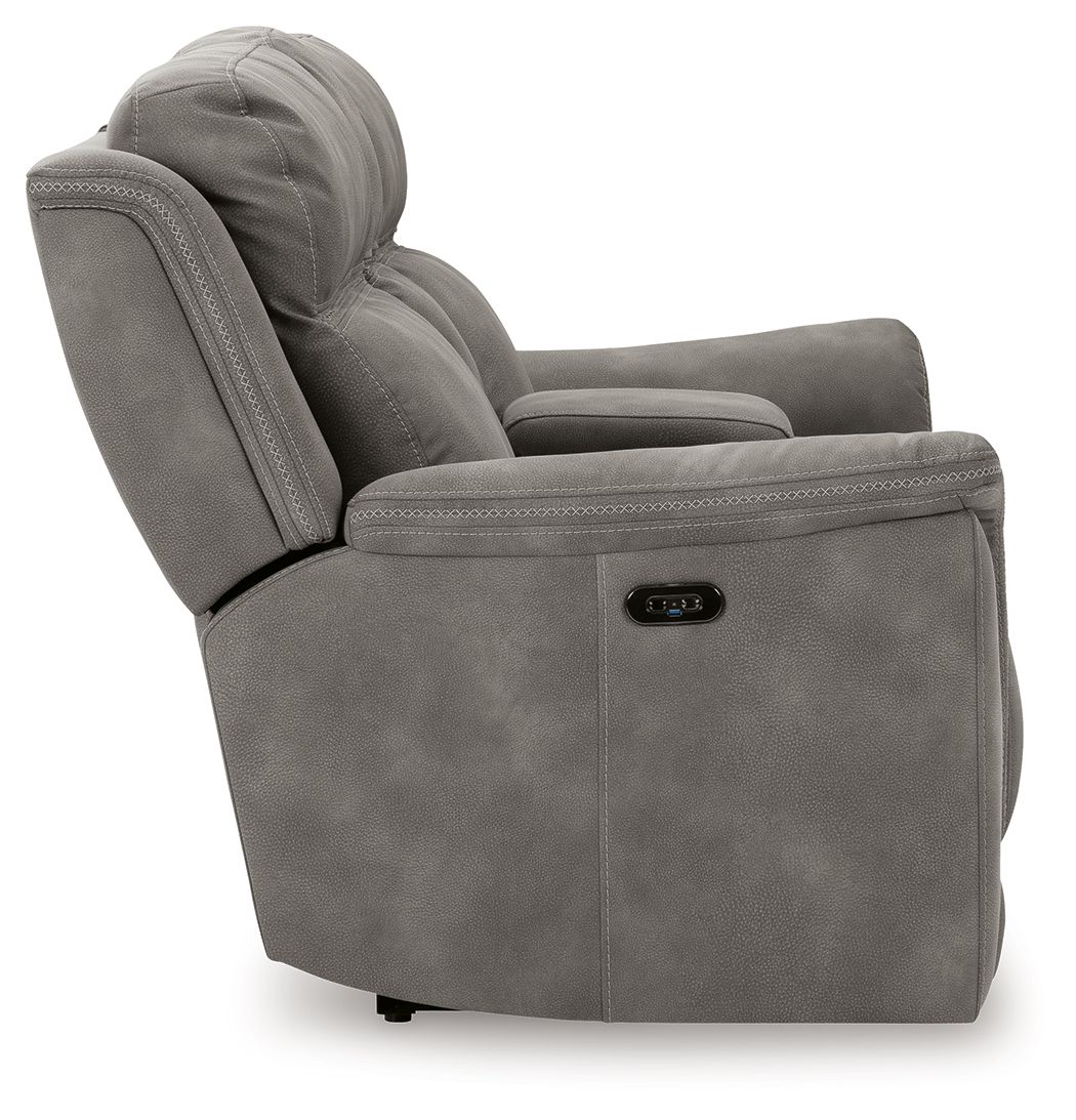 Next-Gen Durapella - Pwr Rec Loveseat/Con/Adj Hdrst - Microfiber - Slate