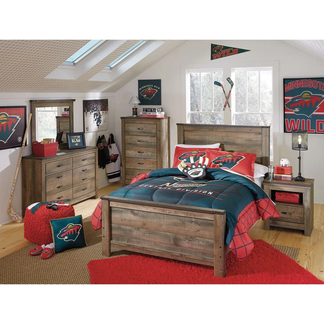 Ashley B446/21/26/87/84/86/91(2) Trinell - Brown - 7 Pc. - Dresser, Mirror, Full Panel Bed & 2 Nightstands