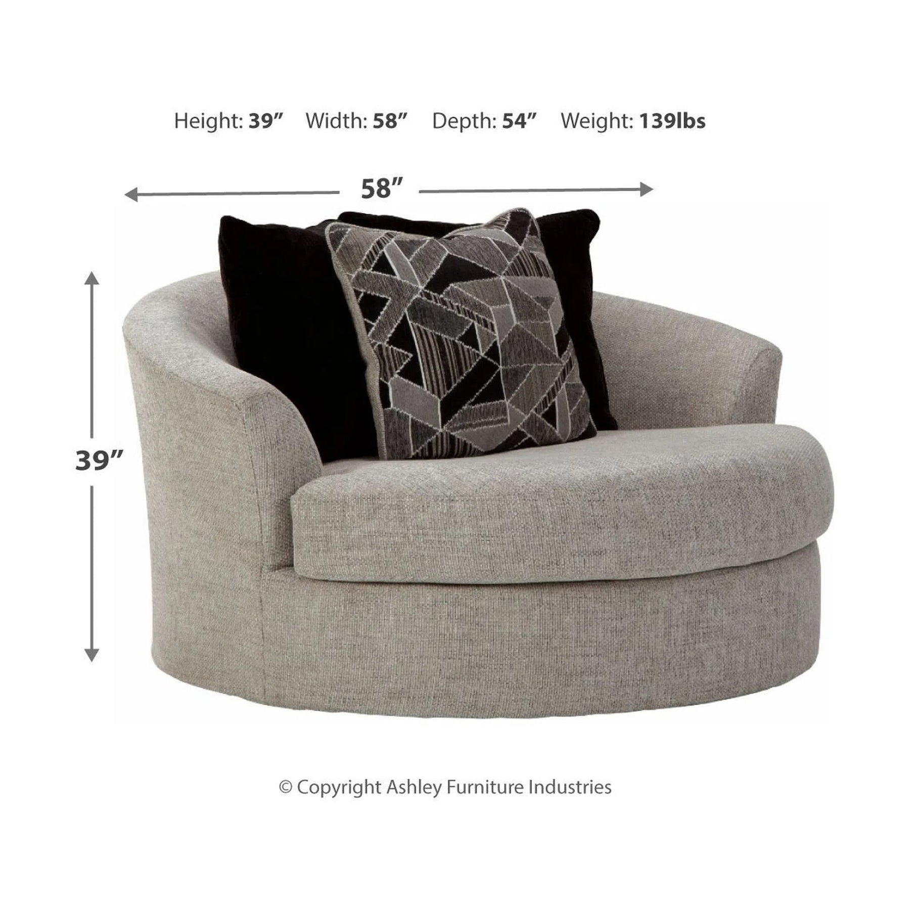 Ashley furniture cambri oversized round swivel chair online 9280121