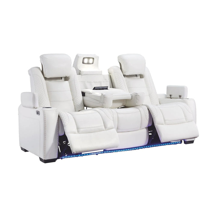 Ashley 37004/15/18/13 Party Time - White - 3 Pc. - Power Reclining Sofa, Loveseat, and Chair