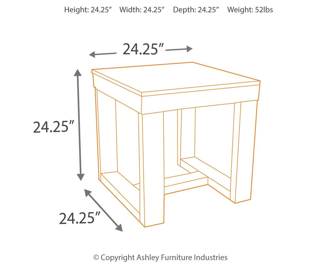 Watson - Dark Brown - Square End Table