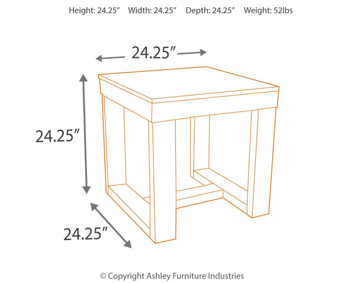 Watson - Dark Brown - Square End Table