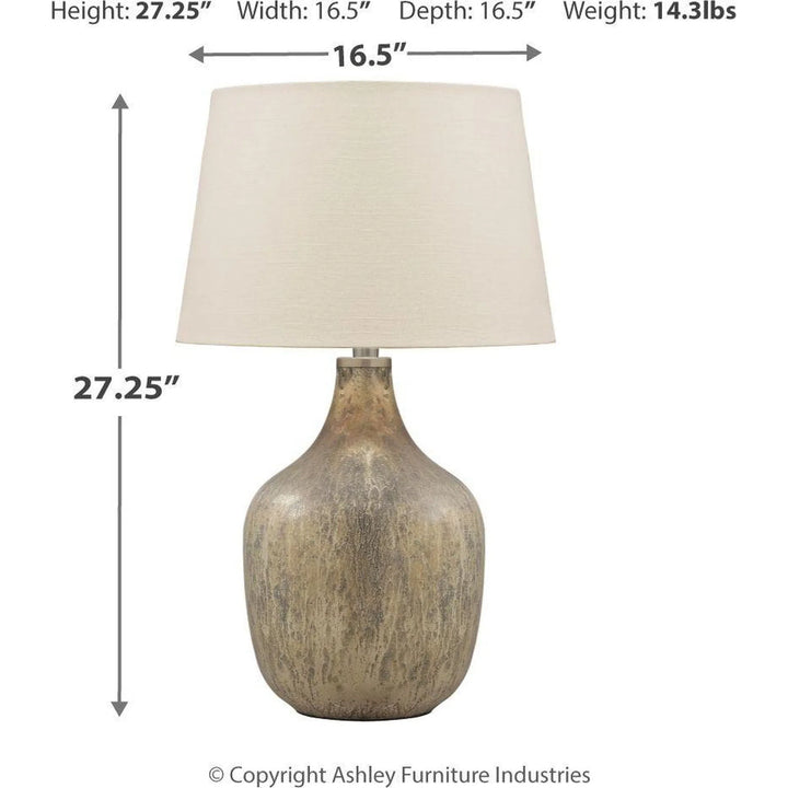 Ashley L430664 Mari - Gray/Gold Finish - Glass Table Lamp (1/CN)