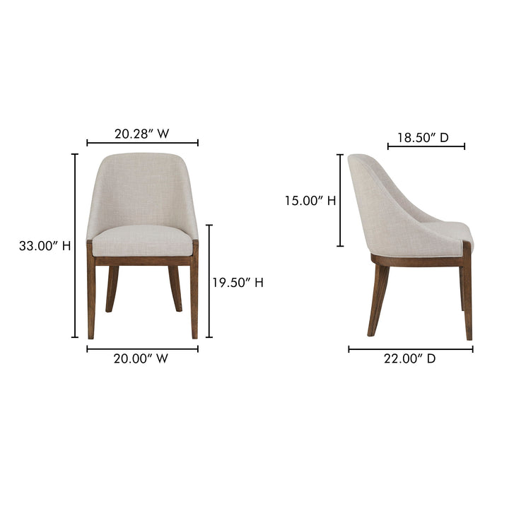 Edward - Dining Chair - Heather Beige