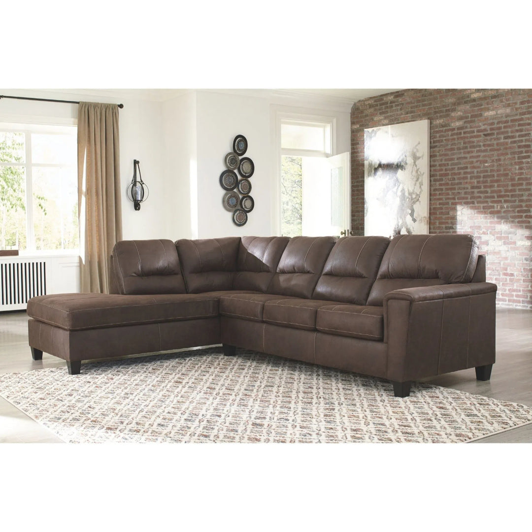 Ashley 94003/16/67 Navi - Chestnut - 2-Piece Sectional with Chaise