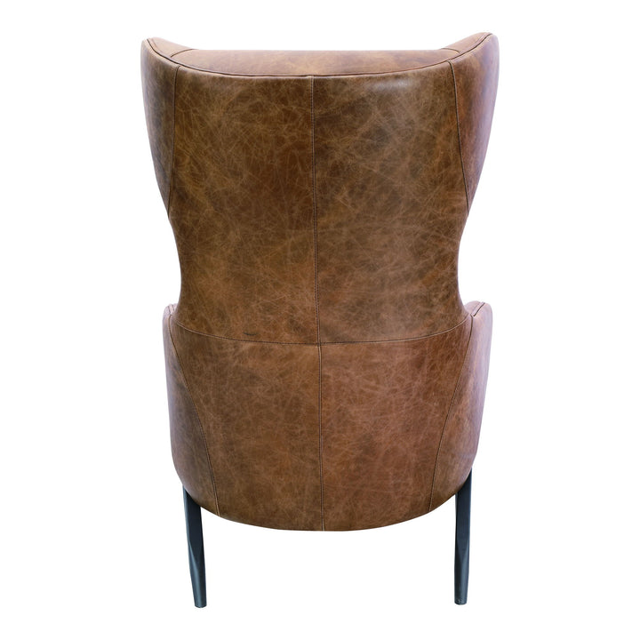 Amos - Leather Accent Chair - Light Brown