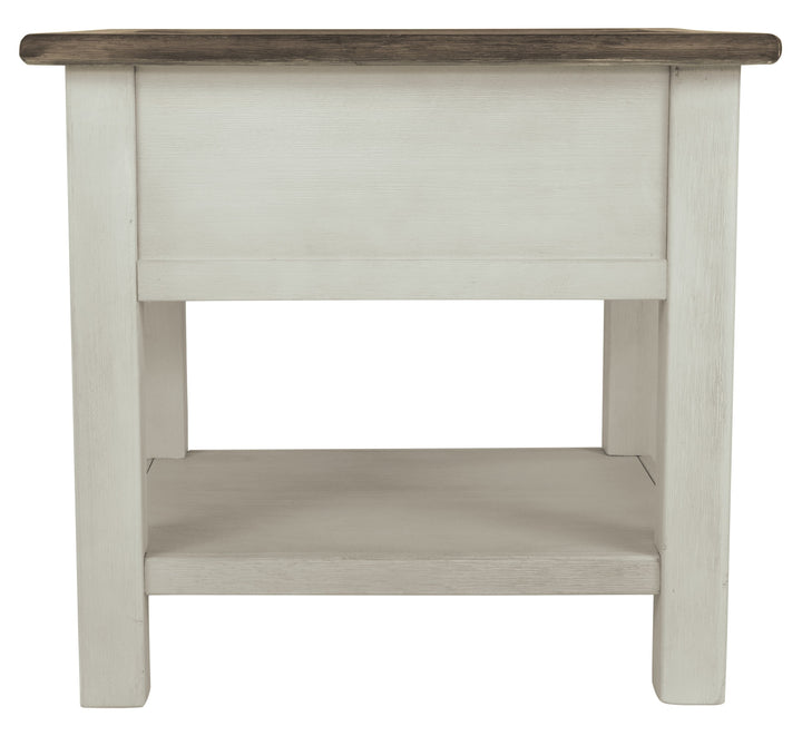 Bolanburg - White / Brown / Beige - Rectangular End Table