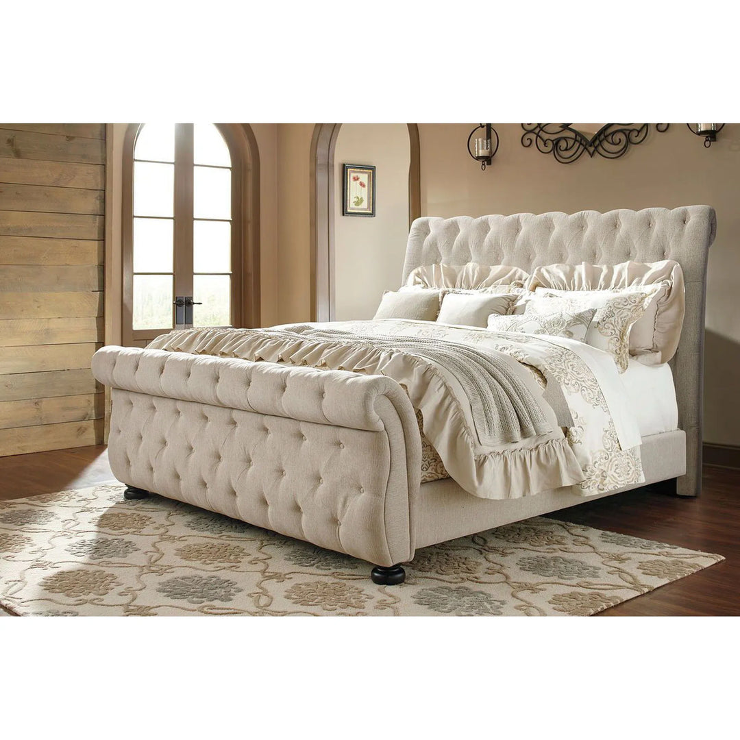Ashley B643 78 76 99 Willenburg Linen King UPH Bed Fair Deal