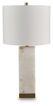 Linderfield - Alabaster Table Lamp - White / Gold Finish