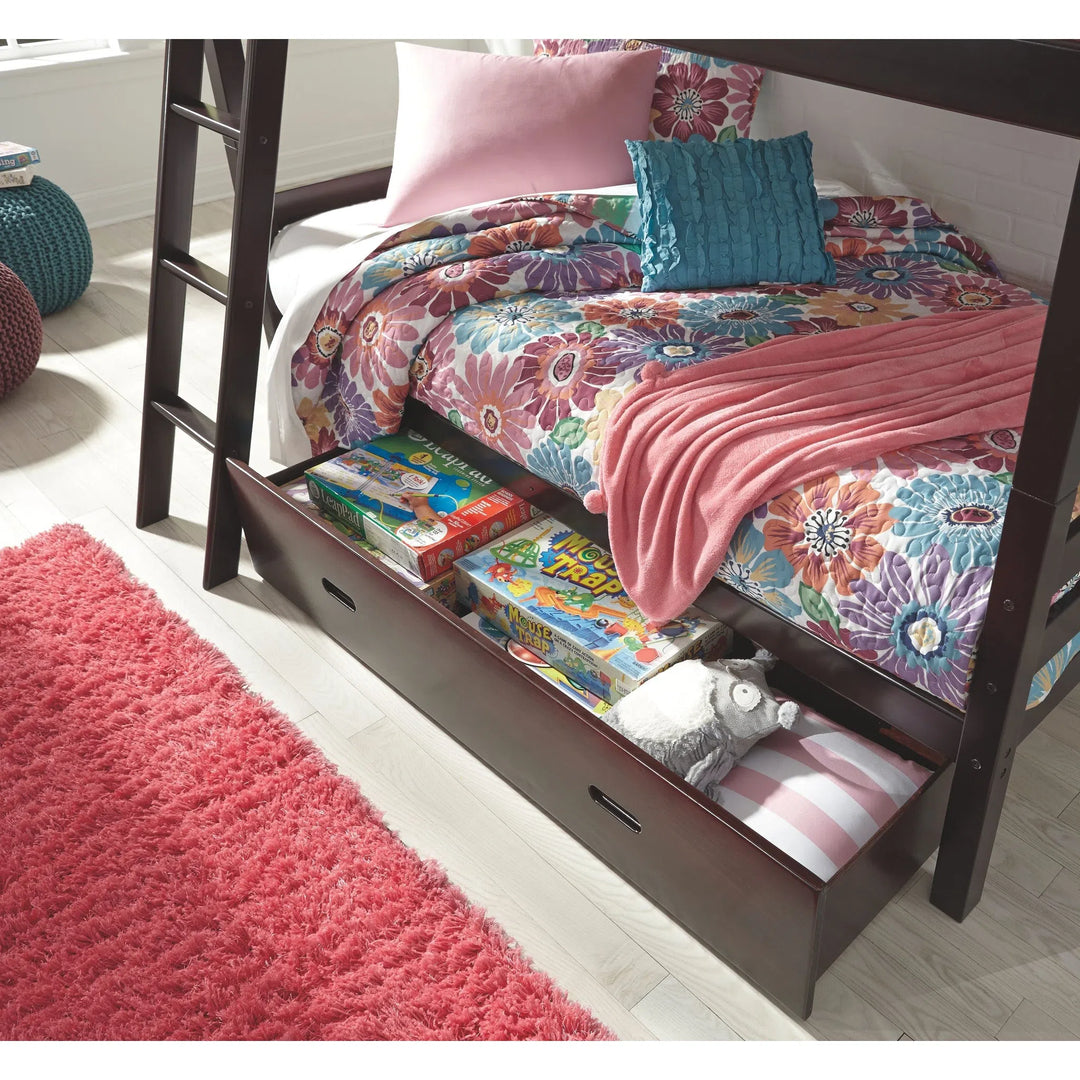 Ashley B328 59 50 Halanton Dark Brown Twin over Twin Bunk Bed with Fair Deal Furniture