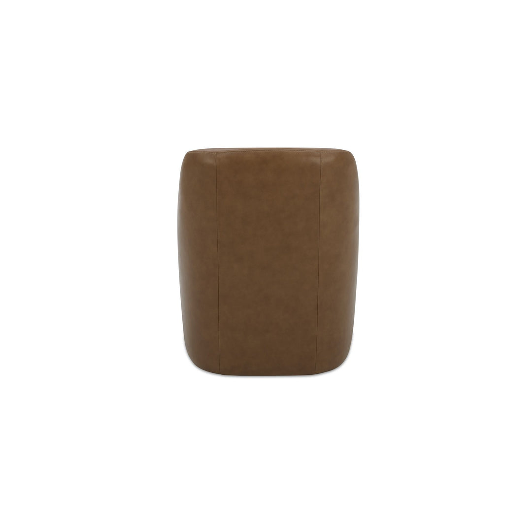 Maisie - Rolling Dining Chair - Tan Leather