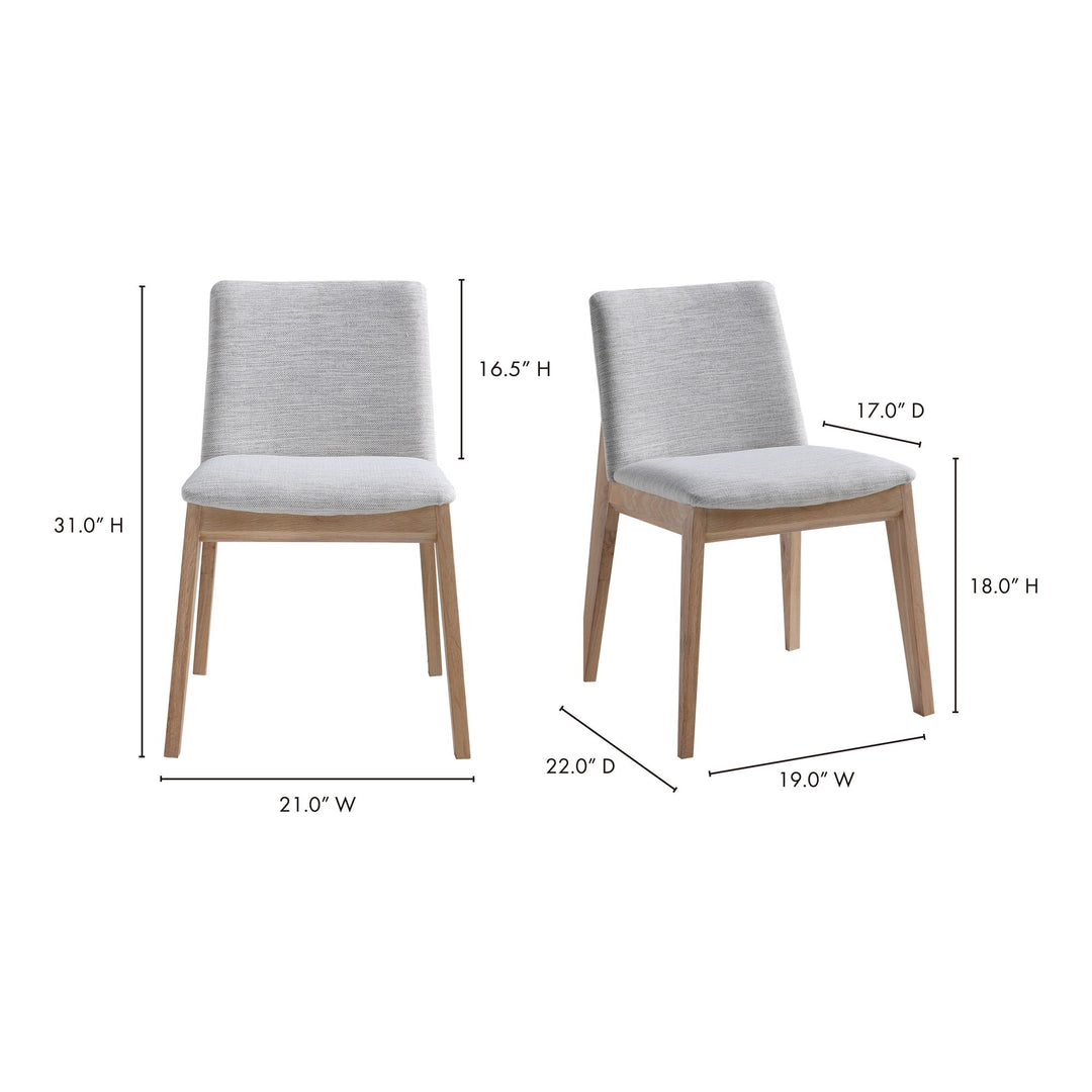 Deco - Oak Dining Chair (Set of 2) - Light Gray