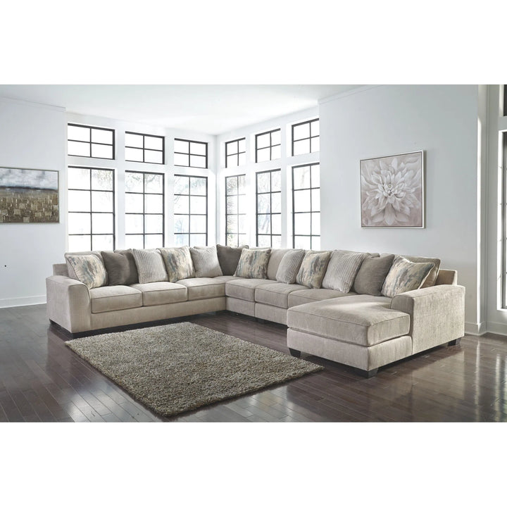 Ashley 39504/66/77/46/34/17/08 Ardsley - Pewter - LAF Sofa, Wedge, Armless Chair, Armless Loveseat, RAF Corner Chaise Sectional & Accent Ottoman