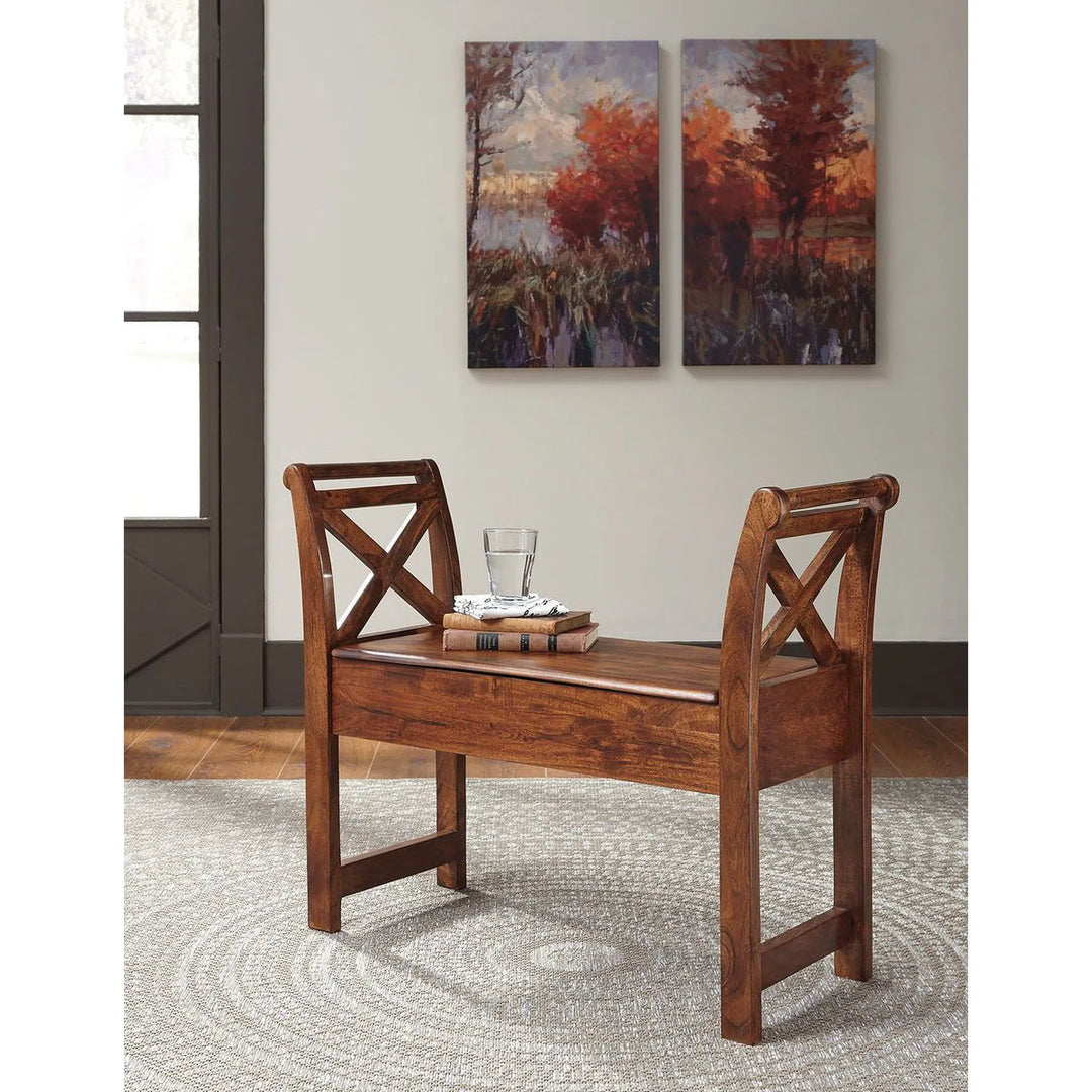 Ashley T800-111 Abbonto - Warm Brown - Accent Bench