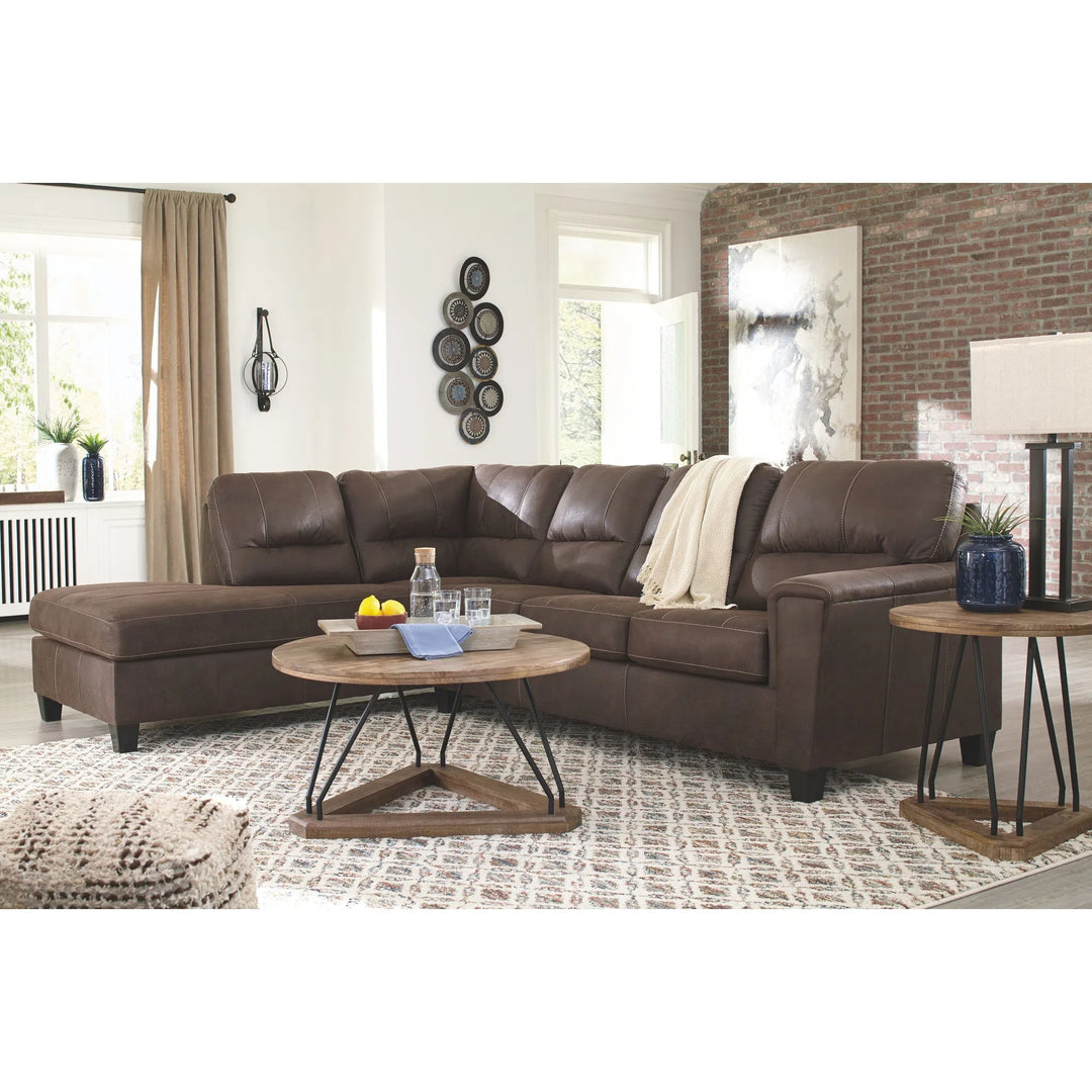 Ashley 94003/16/67 Navi - Chestnut - 2-Piece Sectional with Chaise