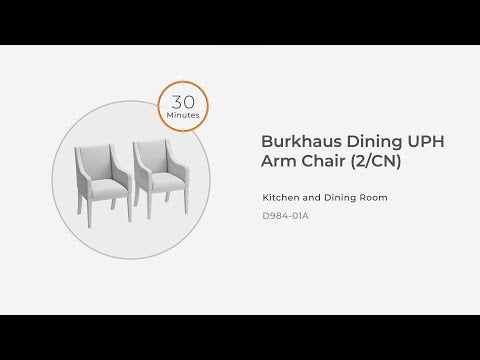 Burkhaus - Beige / Dark Brown - Dining Uph Arm Chair