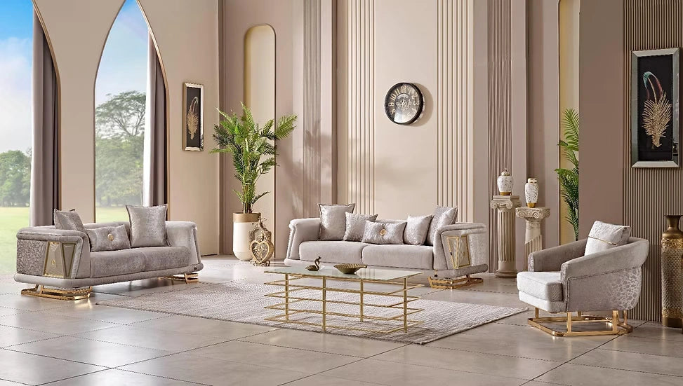 Millennium Chair Beige & Gold